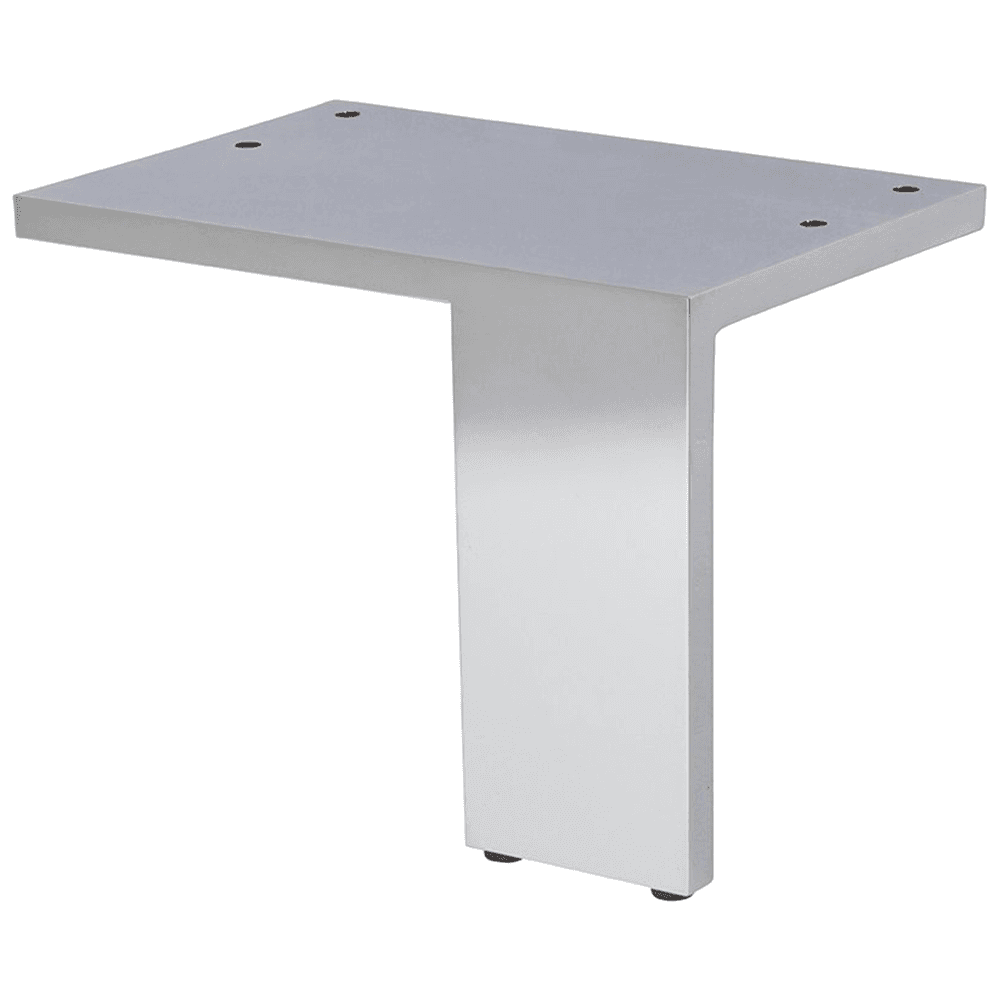 3-15/16" Wide x 4-3/8" High Right Slim Corner Furniture Leg, Polished Chrome