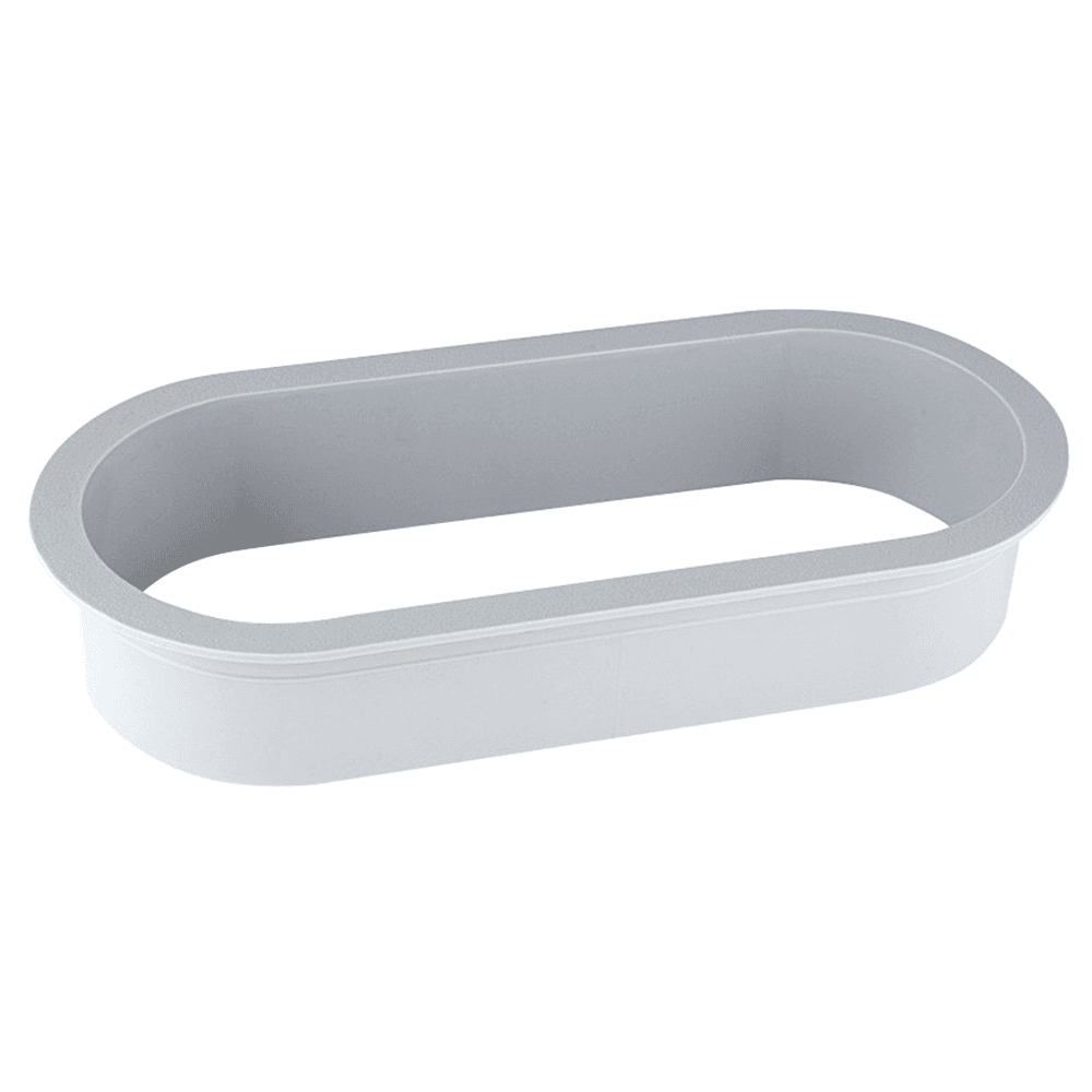 6-1/2" Extended Depth Large Oval Desk Grommet Liner, Light Gray