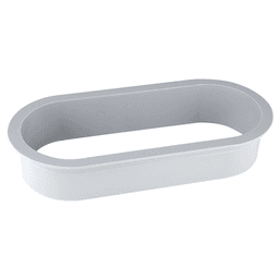 6-1/2" Extended Depth Large Oval Desk Grommet Liner, Light Gray