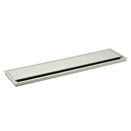 17-23/32" Rectangular Desk Grommet, Satin Aluminum