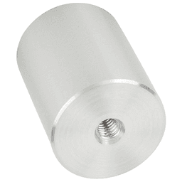1-1/2" x 2" Aluminum Stand-Off Barrel, Satin Aluminum Finish