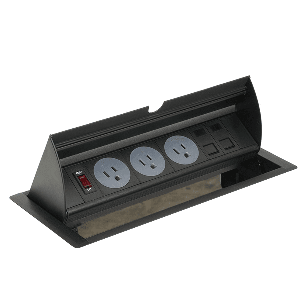 12-5/8" Horizontal Power Grommet, Matte Black