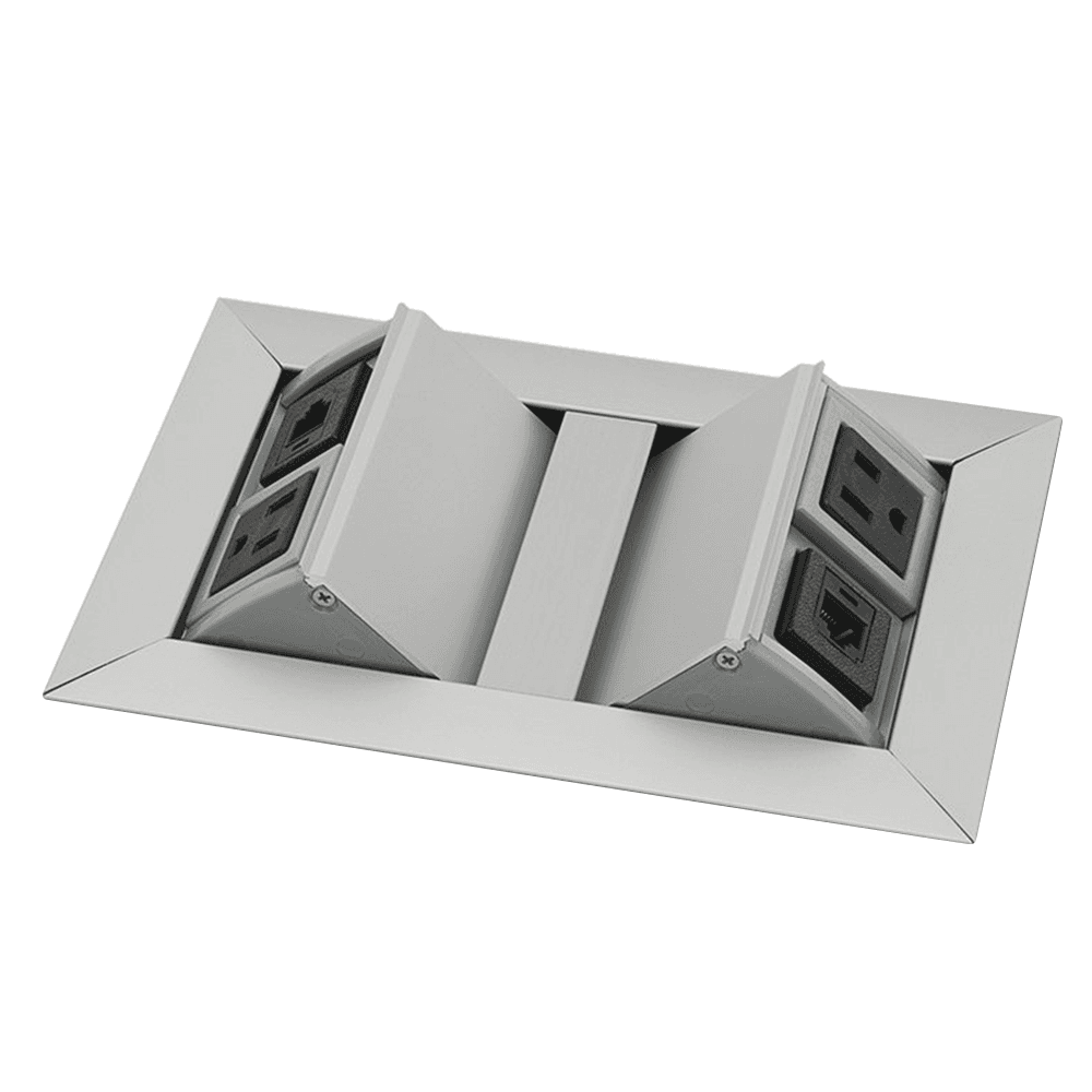 5-5/16" Small Dual Pop-Up Power Grommet, Satin Aluminum