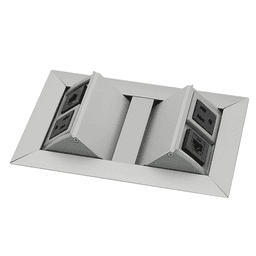 5-5/16" Small Dual Pop-Up Power Grommet, Satin Aluminum