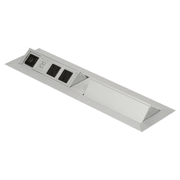 16-1/2" Side-By-Side Pop-Up Power Grommet, Satin Aluminum