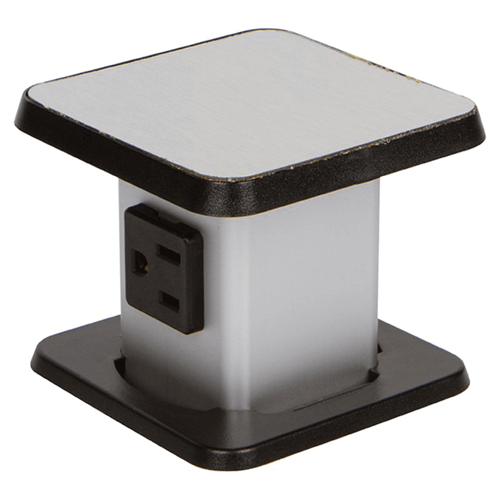 3-5/8" Pop-Up Power Grommet with 2 Electric Outlets, Satin Aluminum