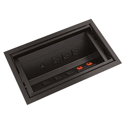 15" Power Grommet with 6 Electric 2 Data and 2 USB Outlets, Satin Black