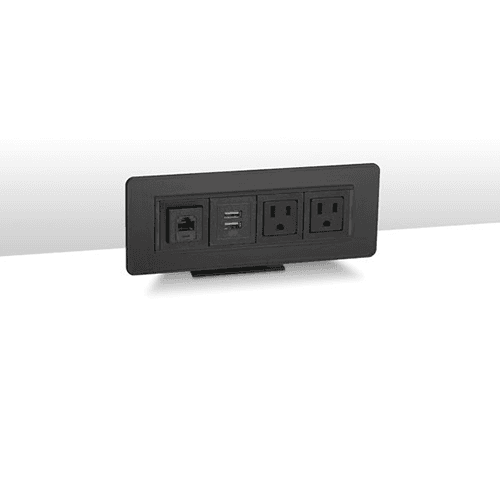 3" Wide x 8" High Edge Mount Power Data/Charging USB Dock, Black