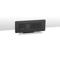 3" Wide x 8" High Edge Mount Power Data/Charging USB Dock, Black