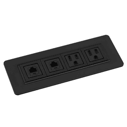 8" Rectangular Power/Data Grommet, Glossy Black