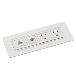 8" Rectangular Power Grommet, White