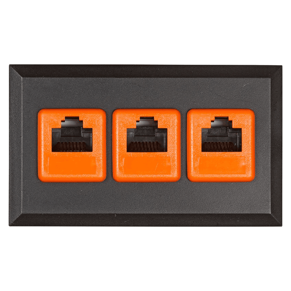 Power Grommet with 3 Data Outlets, Black