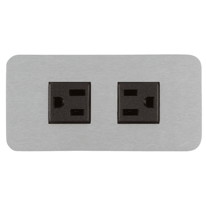 5" Flush Power Grommet, Metallic Silver