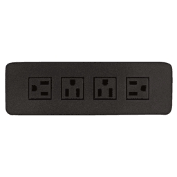 7-3/4" Flush Power Grommet with 4 Electric Outlets, Black