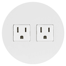 4" Mini Round Flush Power Grommet with 2 Electric Outlets, White