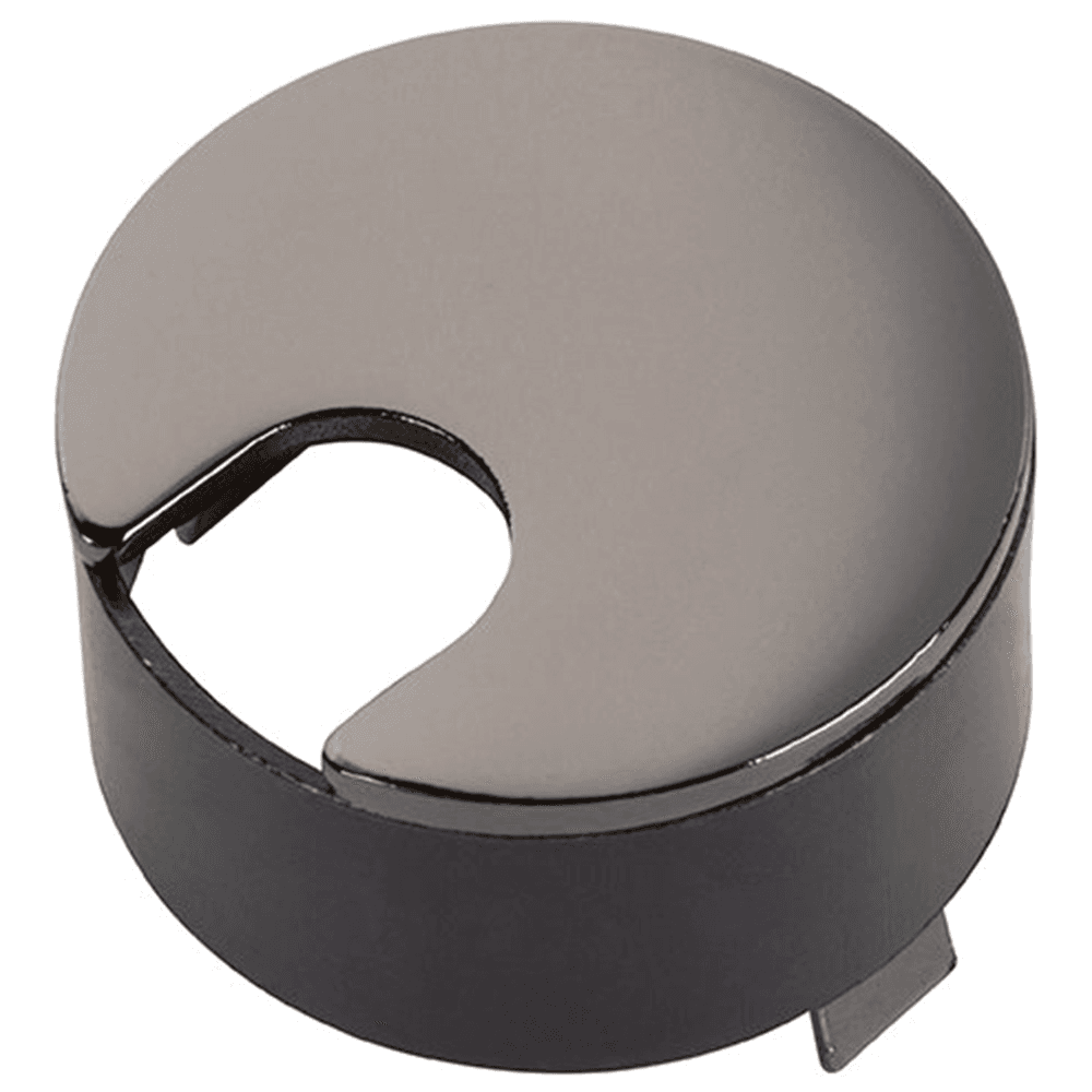 Flush Mount Desktop Grommet for 1-3/4" Hole, Black Chrome