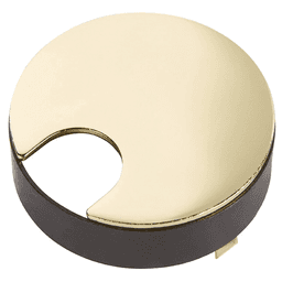 3" Flush Mount Desk Grommet, Polished Brass