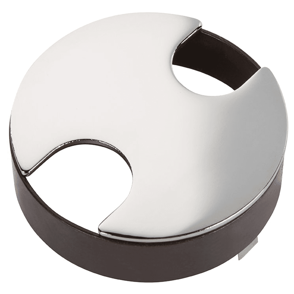 2-Slot Flush Mount Desktop Grommet for 3" Hole, Polished Chrome