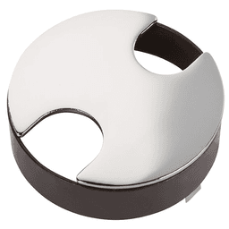 2-Slot Flush Mount Desktop Grommet for 3" Hole, Polished Chrome
