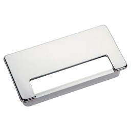 4" Rectangular Desk Grommet Set, Polished Chrome