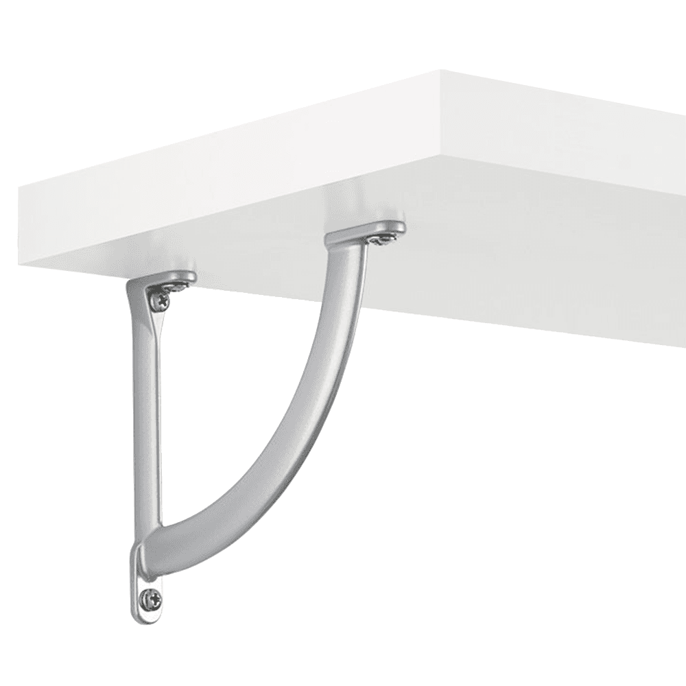 6" x 4-11/16" Arc Shelf Bracket, Metallic Silver Finish