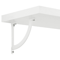 6" x 4-11/16" Arc Shelf Bracket, Glossy White Finish