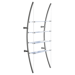 61-7/16" Bow Shelf System, Satin Aluminum Finish
