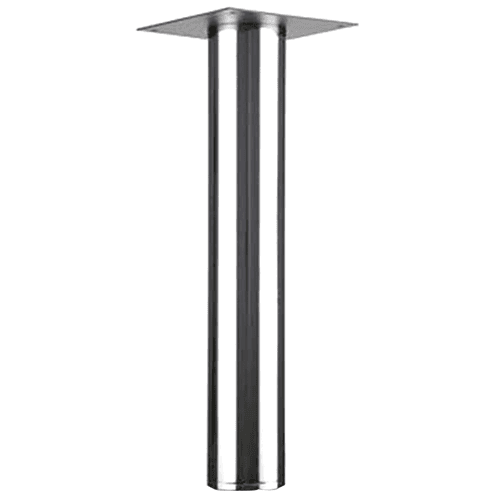 6" Diameter x 27" High Table Leg with Plate Leveler, Polished Chrome