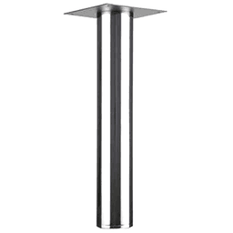 6" Diameter x 27" High Table Leg with Plate Leveler, Polished Chrome
