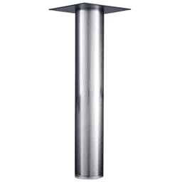 6" Diameter x 27" High Table Leg with Plate Leveler, Satin Chrome