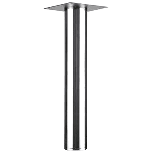 6" Diameter x 28-1/2" High Table Leg with Plate Leveler, Polished Chrome