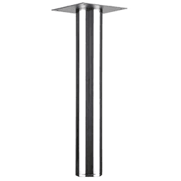 6" Diameter x 28-1/2" High Table Leg with Plate Leveler, Polished Chrome
