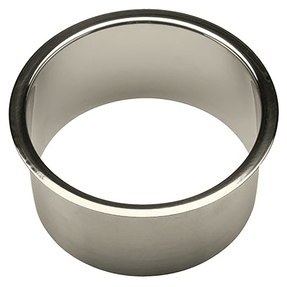 6-3/4" x 3" Trash Grommet for 6" Hole, Polished Stainless Steel, 3" Liner Depth