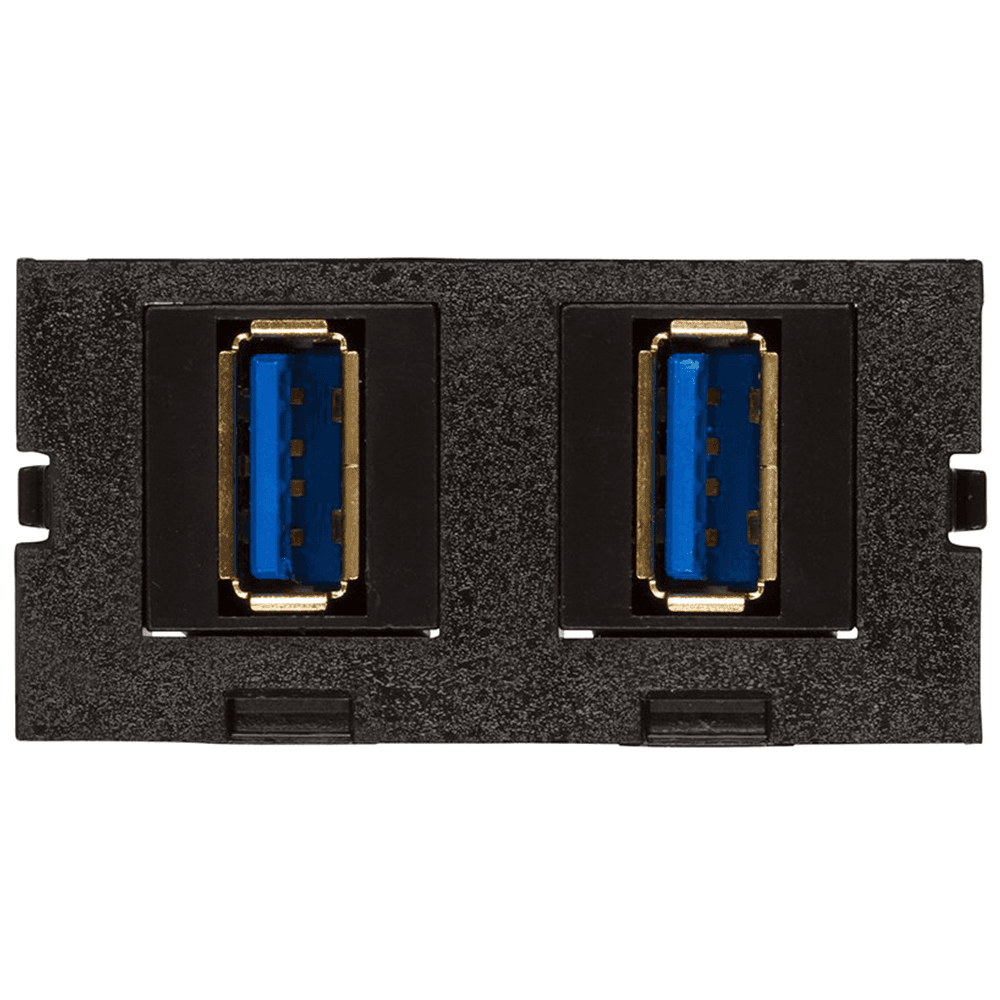 Dual USB A Connector, Black