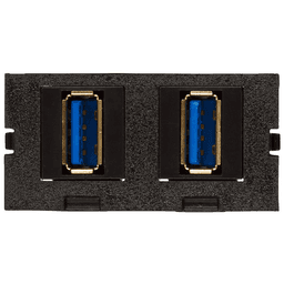 Dual USB A Connector, Black