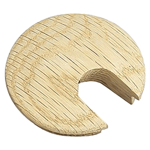 2-1/4" Round Wood Grommet for 1-3/4" Hole, Oak