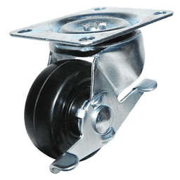 4" General Duty Hard Rubber Swivel Caster with Brake 20/Case