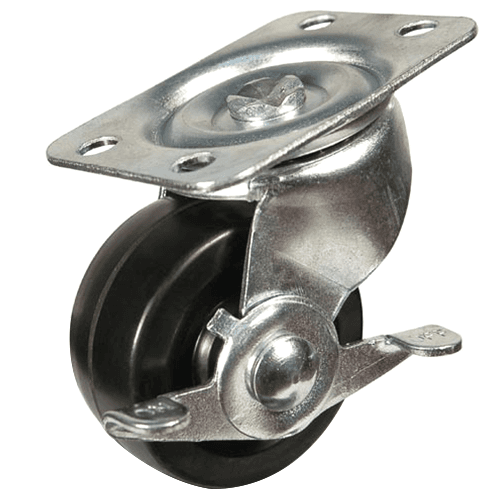 4" General Duty Soft Rubber Swivel Caster with Brake