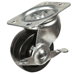 4" General Duty Soft Rubber Swivel Caster with Brake