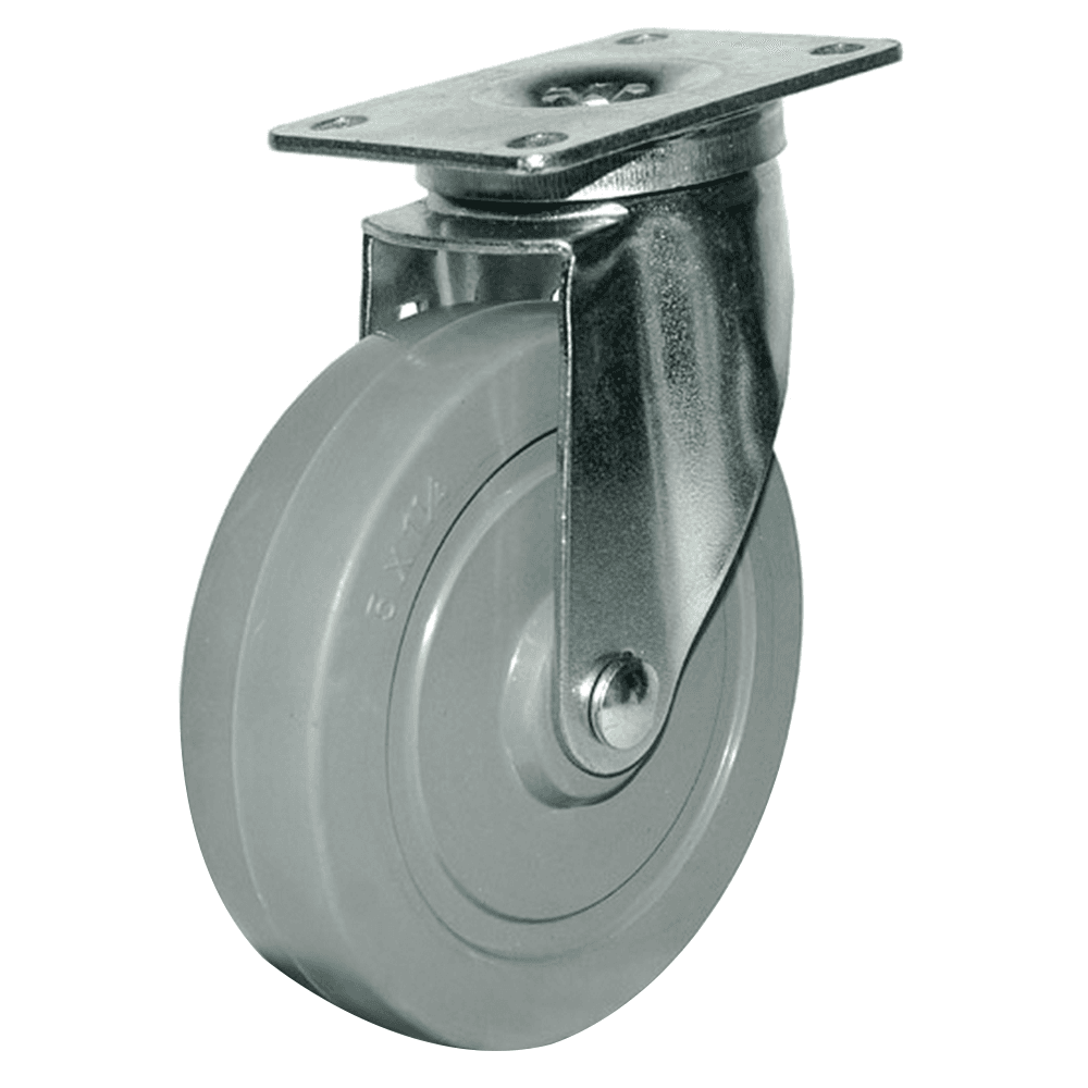 5" Light-Medium Duty Non-Marking Gray TPR Swivel Caster
