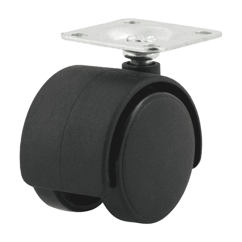 1-1/2" Light Duty Twin Wheel Nylon Swivel Caster