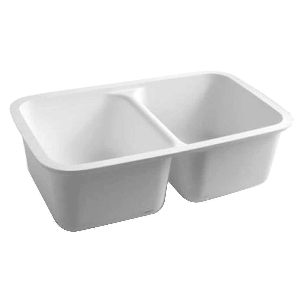 Undermount Double Equal Bowl Vanity Sink, White