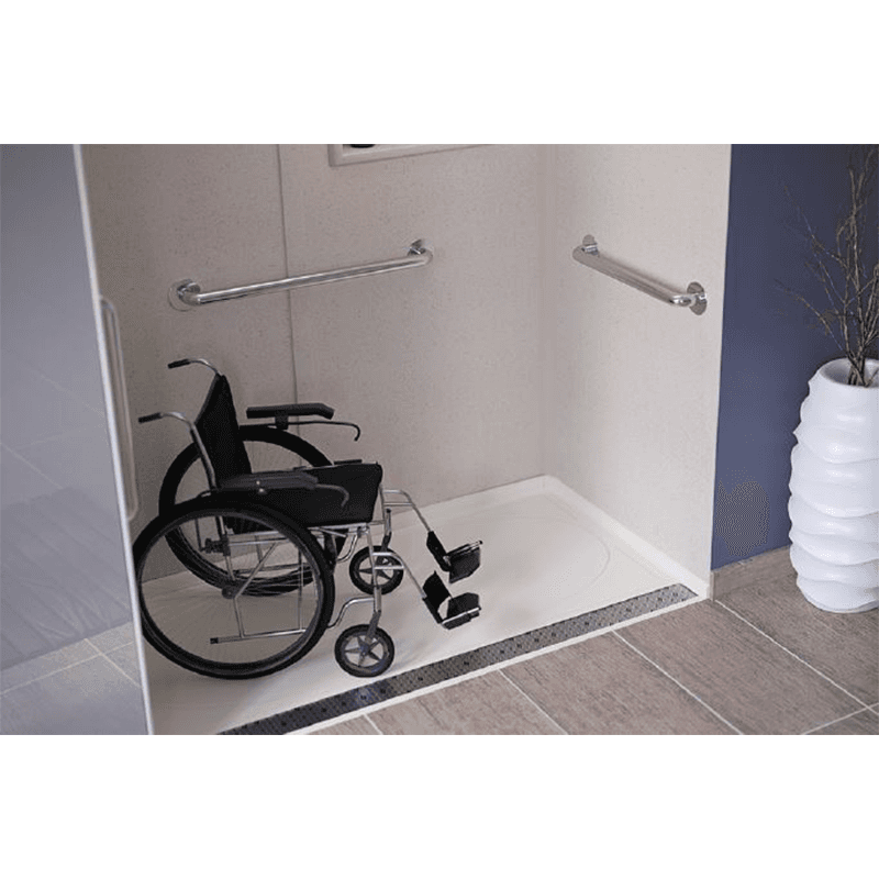 36" x 36" Standard Center Drain Shower Pans, Bone