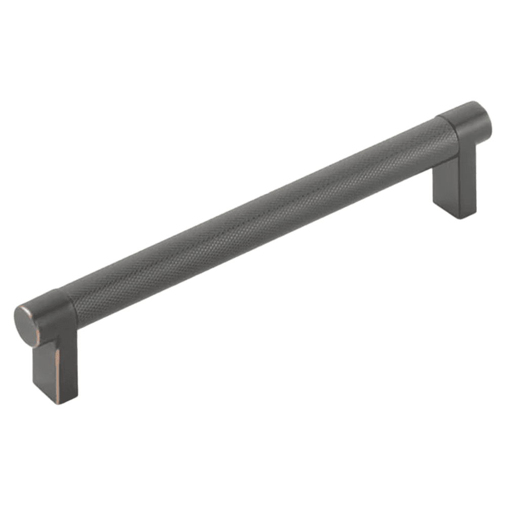 6" Select Rectangular Stem Knurled Cabinet Pull, Oil Rubbed Bronze/Satin Copper