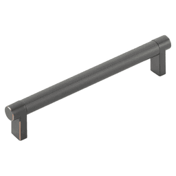6" Select Rectangular Stem Knurled Cabinet Pull, Oil Rubbed Bronze/Satin Copper