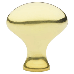 1-1/4" Egg Cabinet Knob, Polished Brass