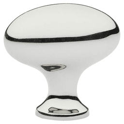 1-1/4" Egg Cabinet Knob, Unlacquered Brass