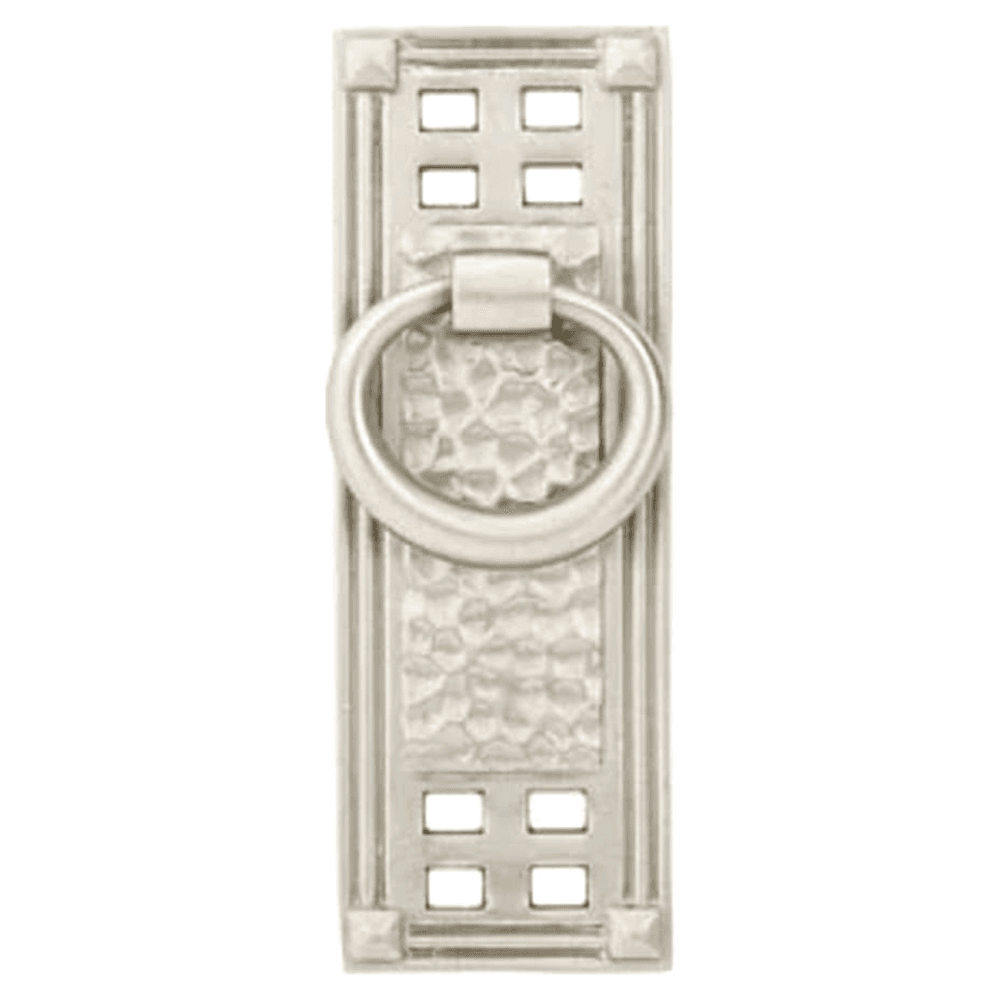 1-1/2" 1-1/2" Hammered Vertical Ring Cabinet Pull, Satin Brass