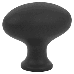 1-3/4" Egg Cabinet Knob, Flat Black