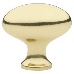 1-3/4" Egg Cabinet Knob, Polished Brass